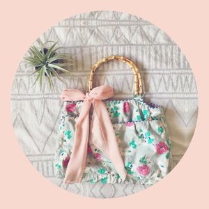 abercrombie floral cloth pretty bag purse tote 